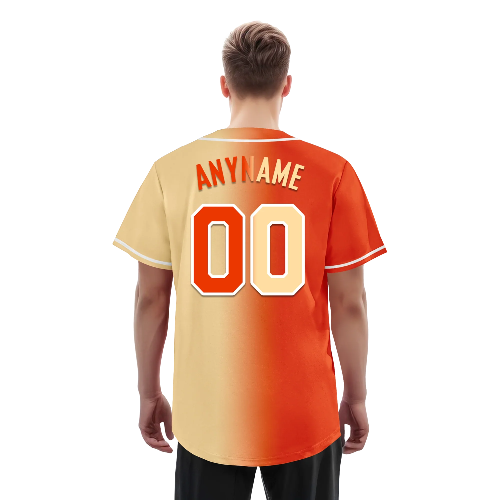 Custom Orange Beige Gradient Fashion Personalized Authentic Baseball Jersey BSBJ01-D0a707f - Coolcustomize
