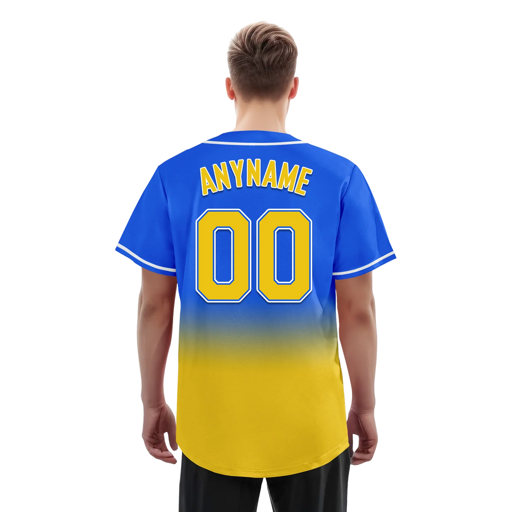Custom Blue Yellow Fade Fashion Personalized Authentic Baseball Jersey BSBJ01-D0a70c0 - Coolcustomize