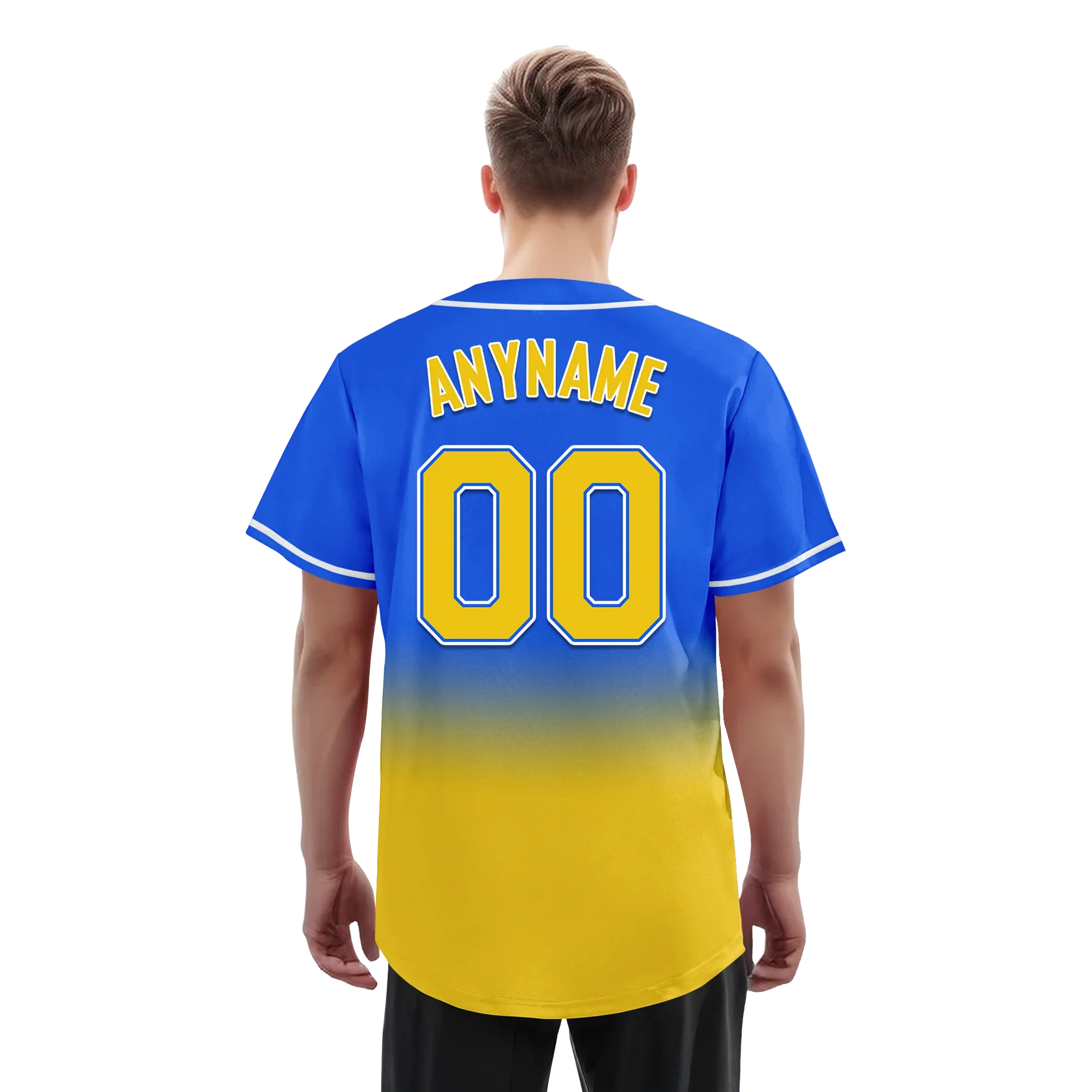 Custom Blue Yellow Fade Fashion Personalized Authentic Baseball Jersey BSBJ01-D0a70c0 - Coolcustomize