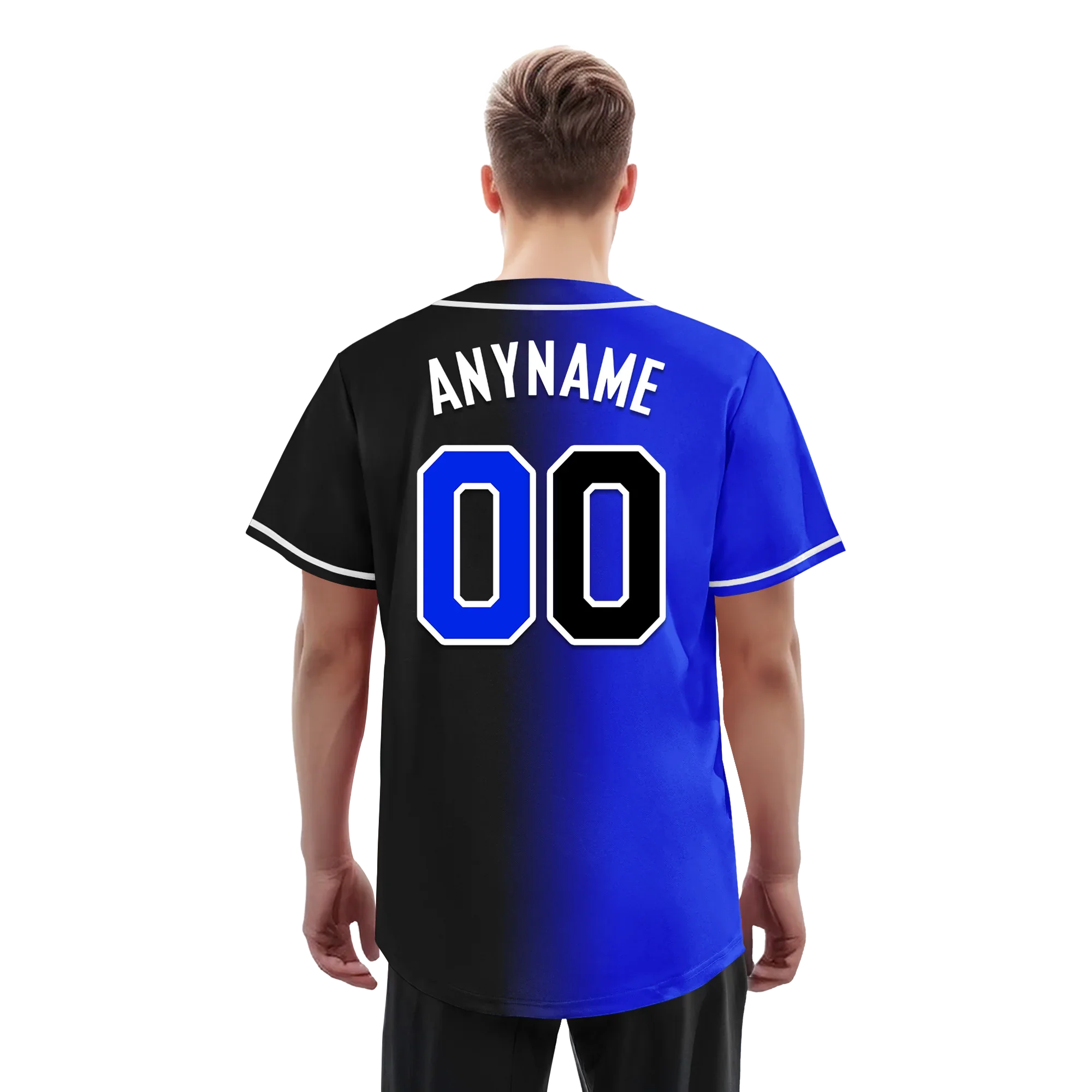 Custom Blue Black Gradient Fashion Personalized Authentic Baseball Jersey BSBJ01-D0a709e - Coolcustomize