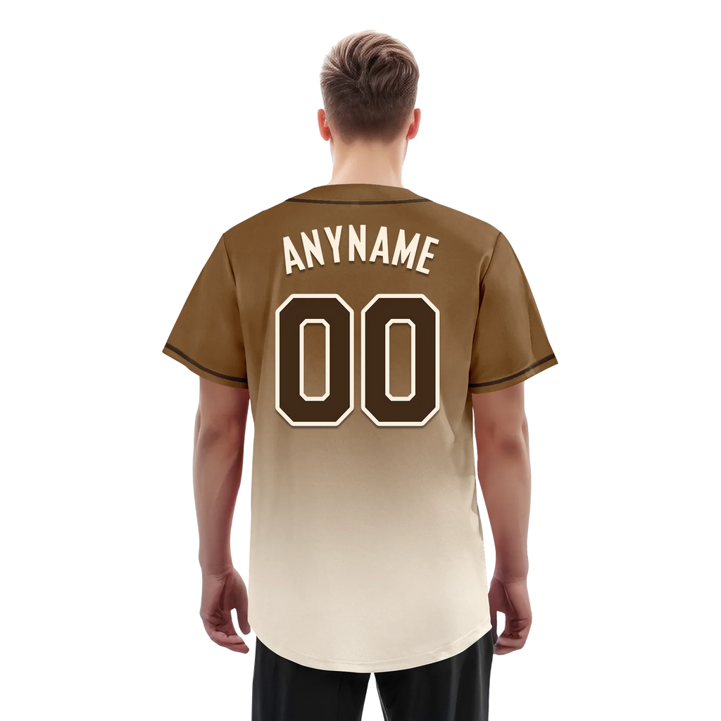 Custom Brown White Fade Fashion Personalized Authentic Baseball Jersey BSBJ01-D0a70fe - Coolcustomize