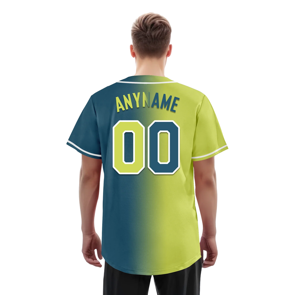 Custom Yellow Green Gradient Fashion Personalized Authentic Baseball Jersey BSBJ01-D0a709d - Coolcustomize