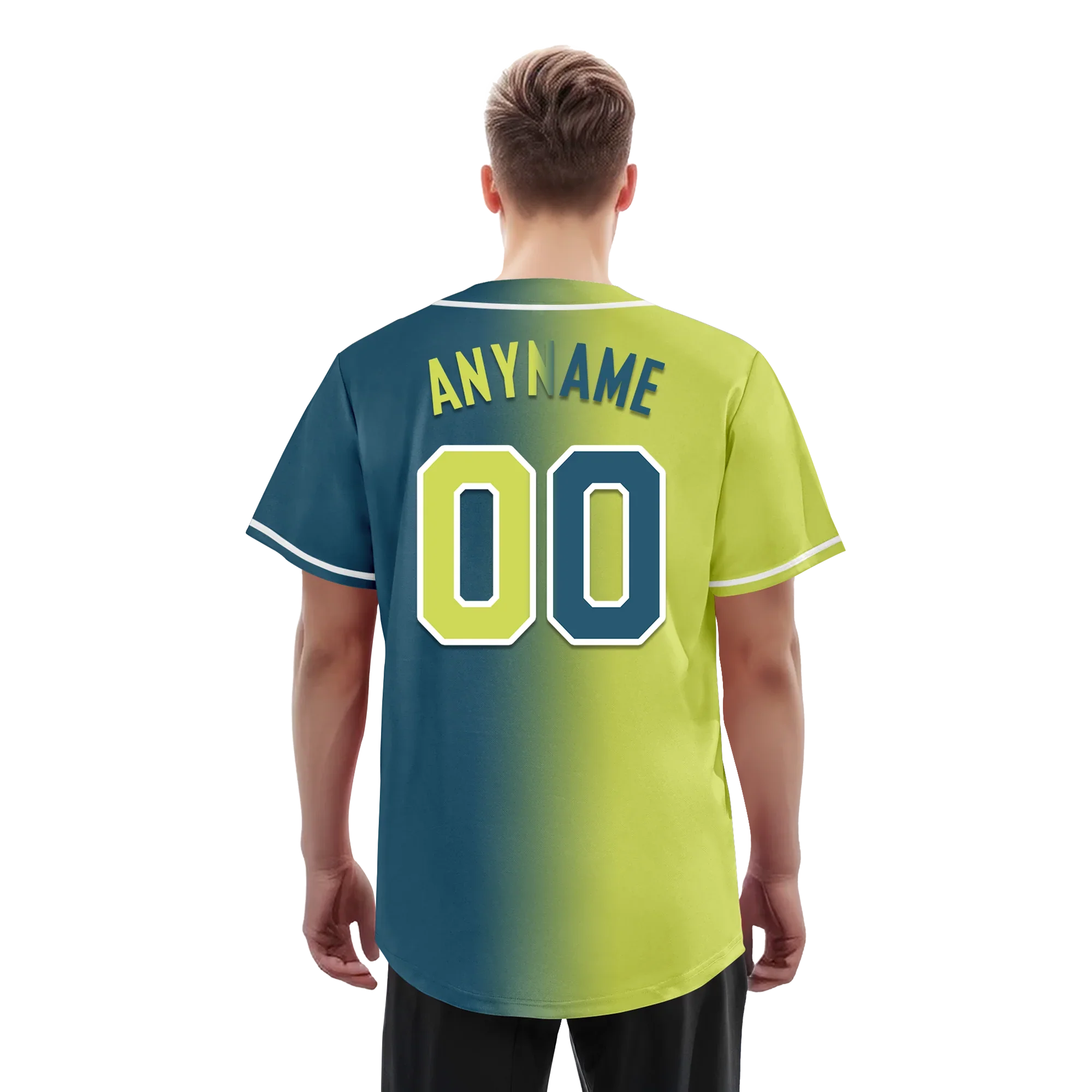 Custom Yellow Green Gradient Fashion Personalized Authentic Baseball Jersey BSBJ01-D0a709d - Coolcustomize