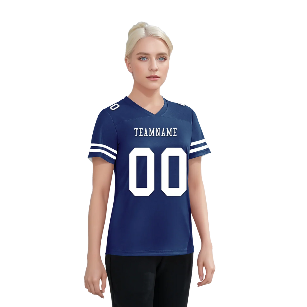 Custom Blue Classic Style Personalized Authentic Football Jersey FBJ02-bd0a70bf - Coolcustomize
