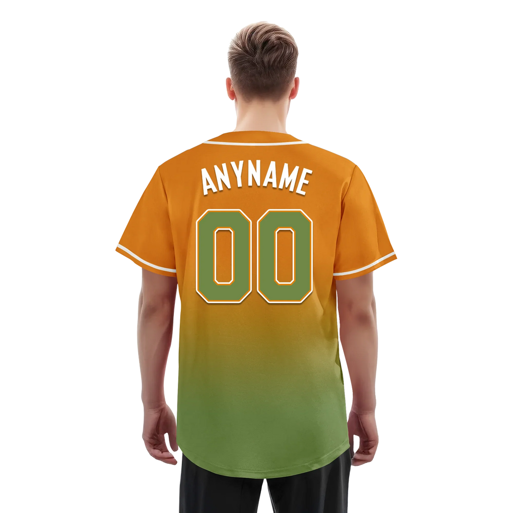Custom Orange Green Fade Fashion Personalized Authentic Baseball Jersey BSBJ01-D0a70b9 - Coolcustomize