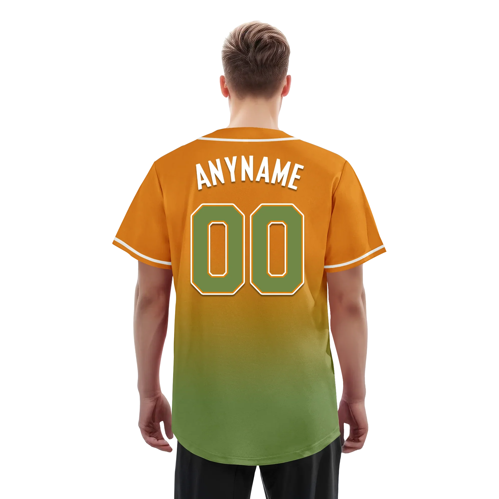 Custom Orange Green Fade Fashion Personalized Authentic Baseball Jersey BSBJ01-D0a70b9 - Coolcustomize