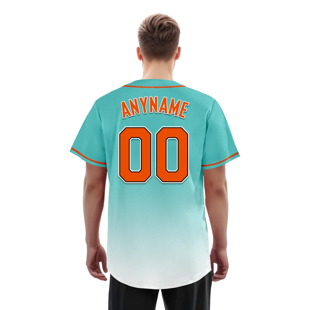 Custom Cyan White Fade Fashion Personalized Authentic Baseball Jersey BSBJ01-D0a70e8 - Coolcustomize