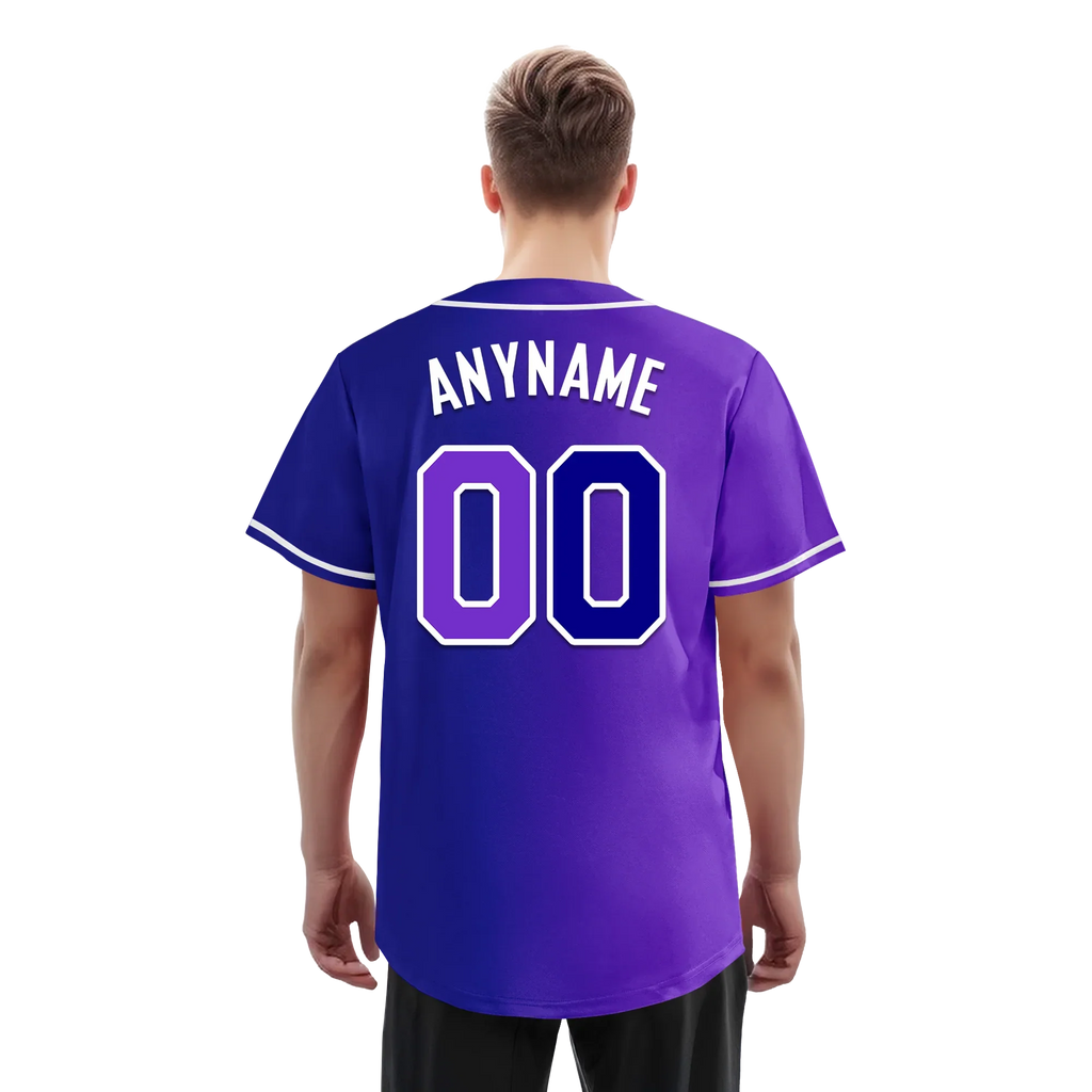 Custom Purple Blue Gradient Fashion Personalized Authentic Baseball Jersey BSBJ01-D0a7a0b - Coolcustomize