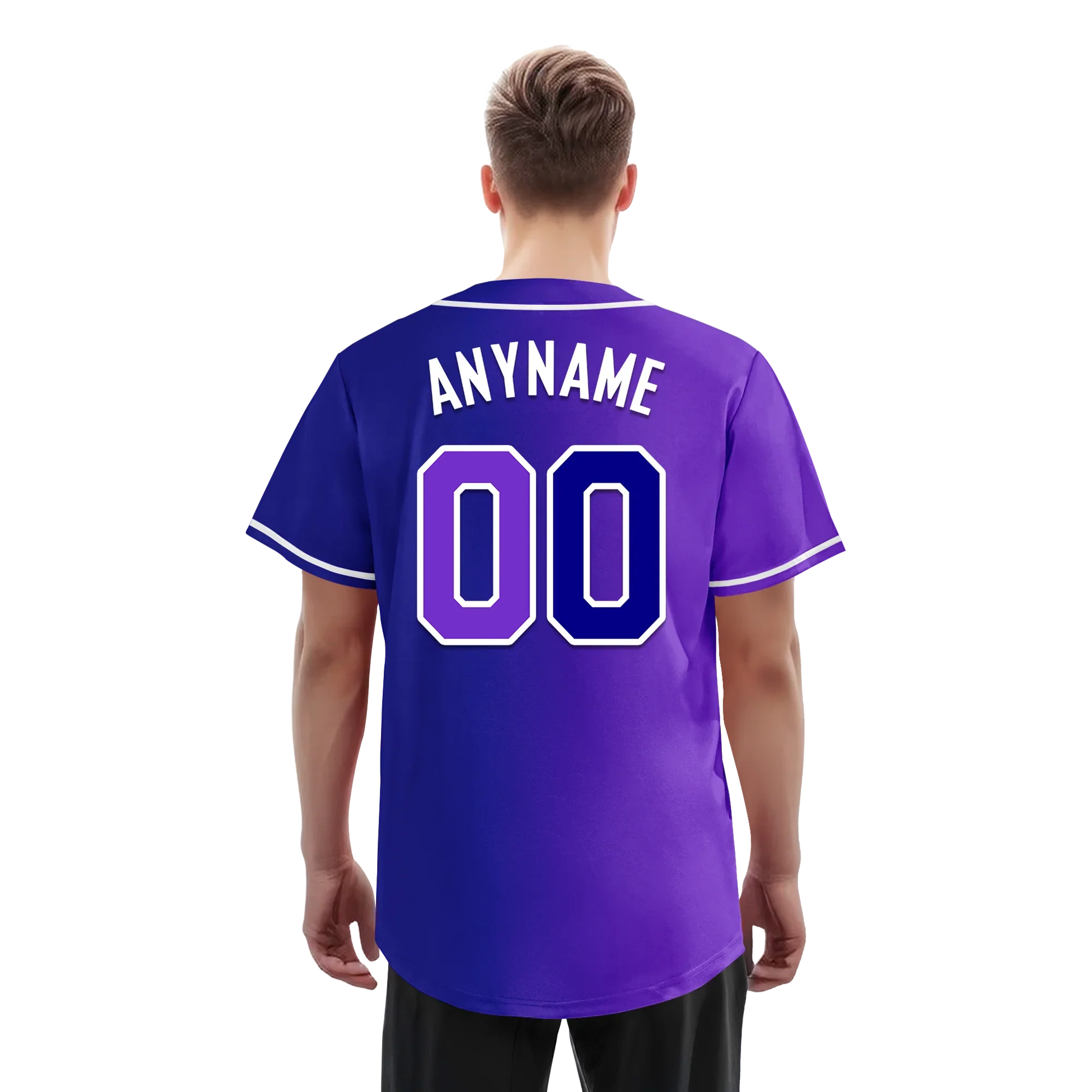 Custom Purple Blue Gradient Fashion Personalized Authentic Baseball Jersey BSBJ01-D0a7a0b - Coolcustomize