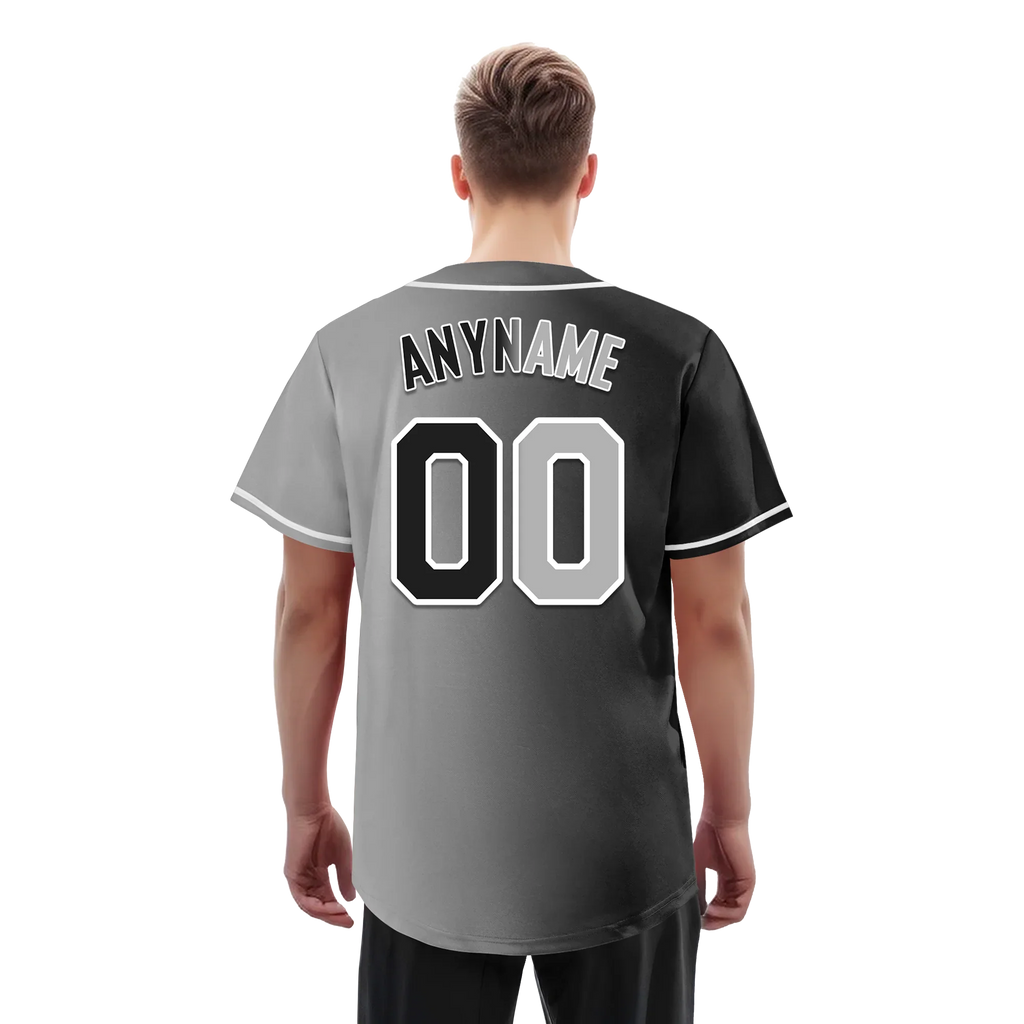 Custom Black Grey Gradient Fashion Personalized Authentic Baseball Jersey BSBJ01-D0a7a07 - Coolcustomize