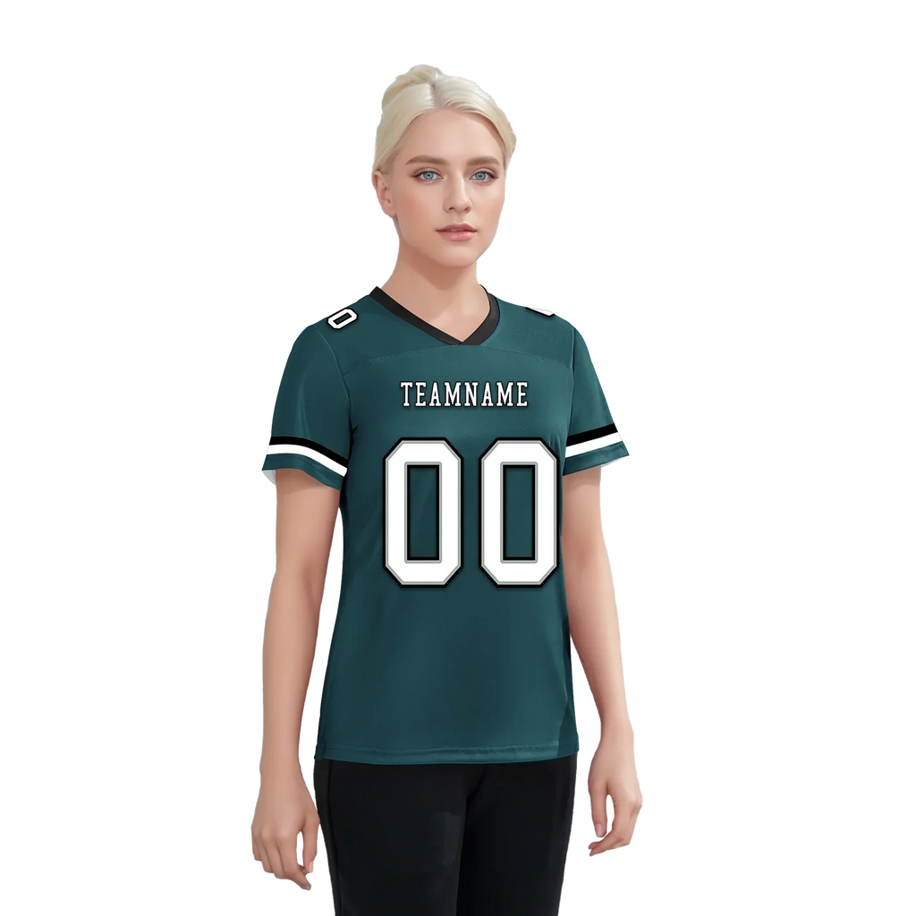 Custom Cyan Classic Style Personalized Authentic Football Jersey FBJ02-bd0a70ab - Coolcustomize
