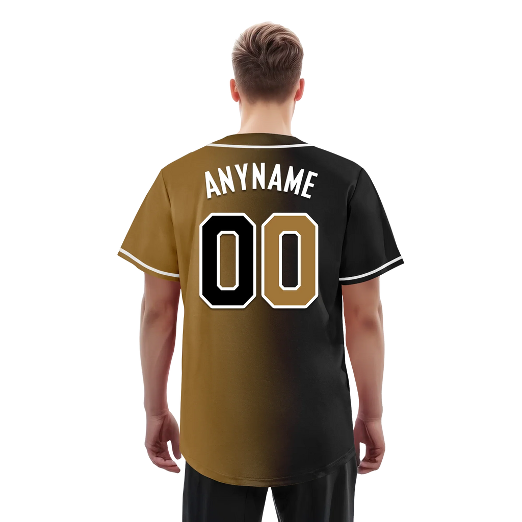 Custom Black Gold Gradient Fashion Personalized Authentic Baseball Jersey BSBJ01-D0a7a0d - Coolcustomize