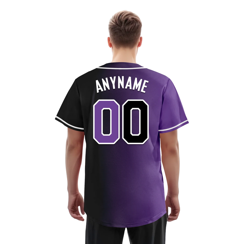 Custom Purple Black Gradient Fashion Personalized Authentic Baseball Jersey BSBJ01-D0a7090 - Coolcustomize