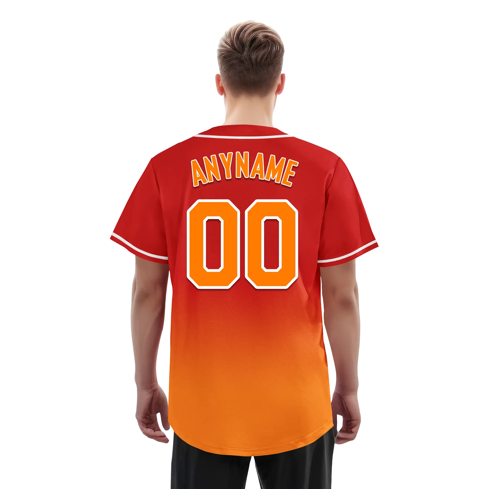 Custom Red Orange Fade Fashion Personalized Authentic Baseball Jersey BSBJ01-D0a70df - Coolcustomize