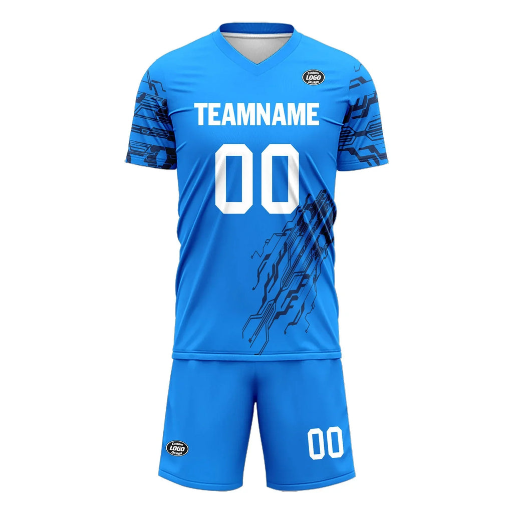 Custom Blue Soccer Sets Jersey Personalized SCJ101-D28044 - Coolcustomize
