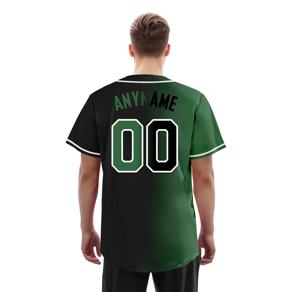Custom Green Black Gradient Fashion Personalized Authentic Baseball Jersey BSBJ01-D0a707c - Coolcustomize