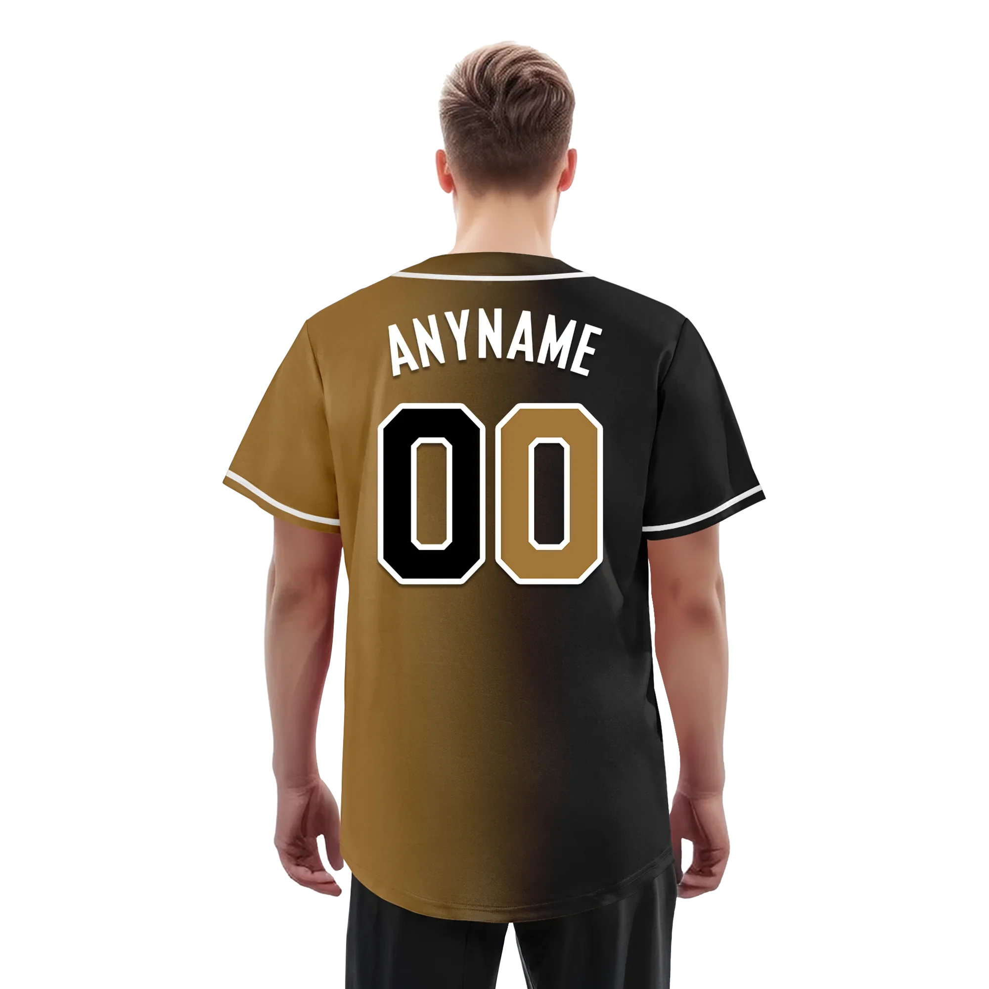 Custom Black Gold Gradient Fashion Personalized Authentic Baseball Jersey BSBJ01-D0a7a0d - Coolcustomize