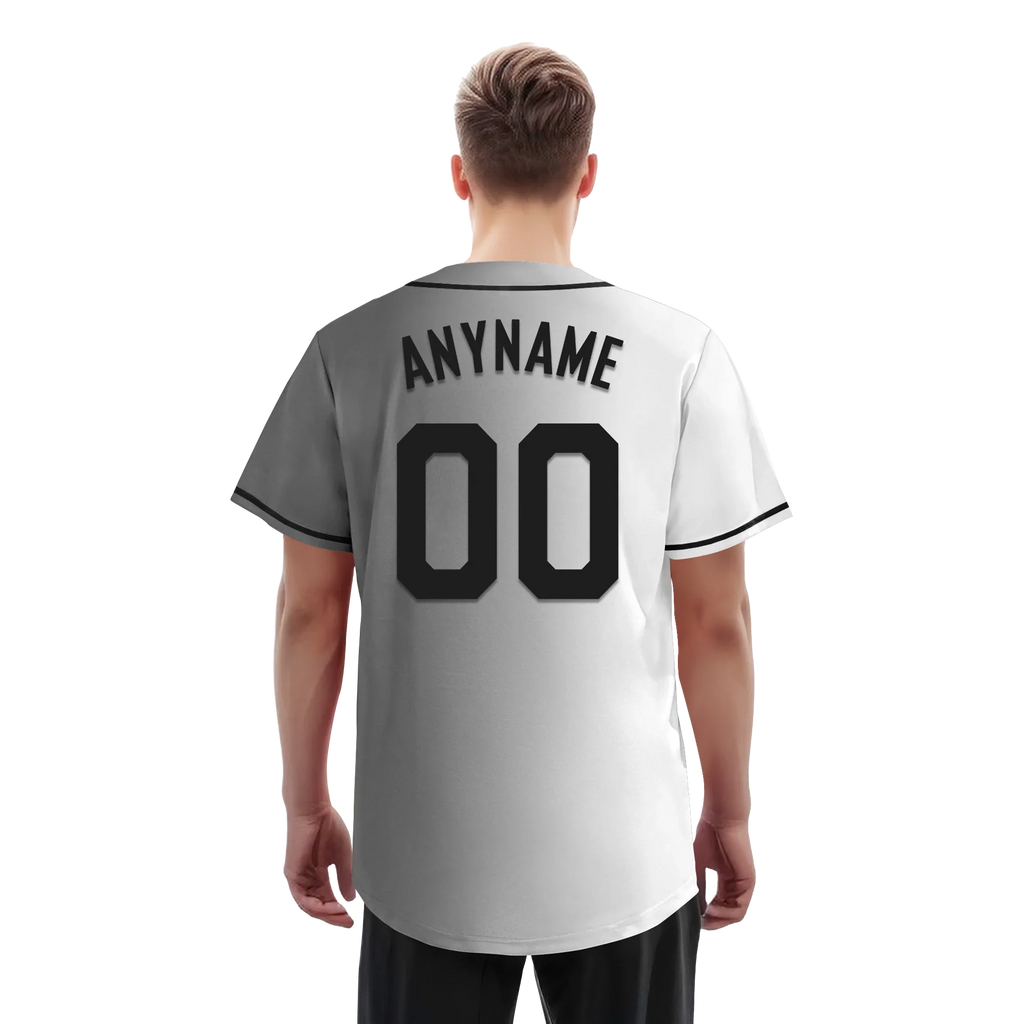 Custom White Grey Gradient Fashion Personalized Authentic Baseball Jersey BSBJ01-D0a7aaf - Coolcustomize