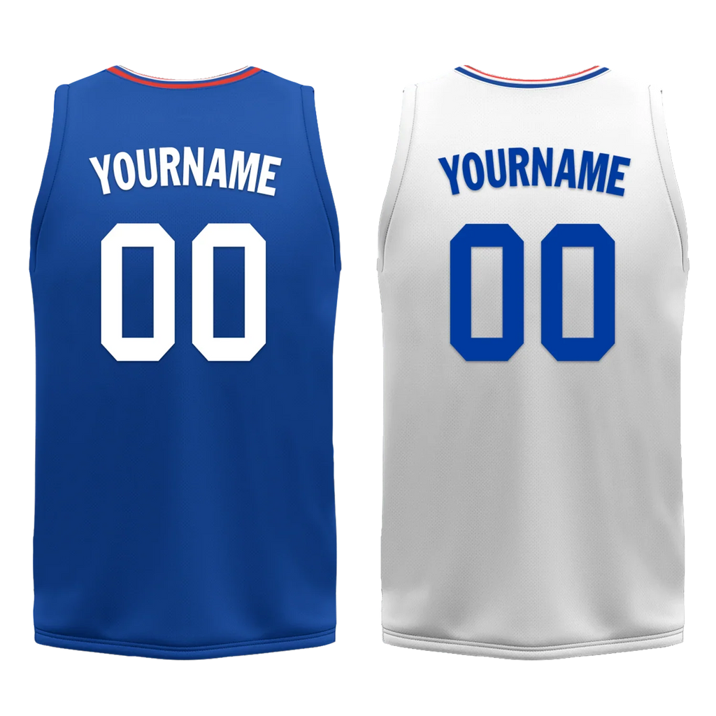 Custom Blue White Classic Style Reversible Basketball Uniform Personalized Ordinary BBJR-D017031 - Coolcustomize