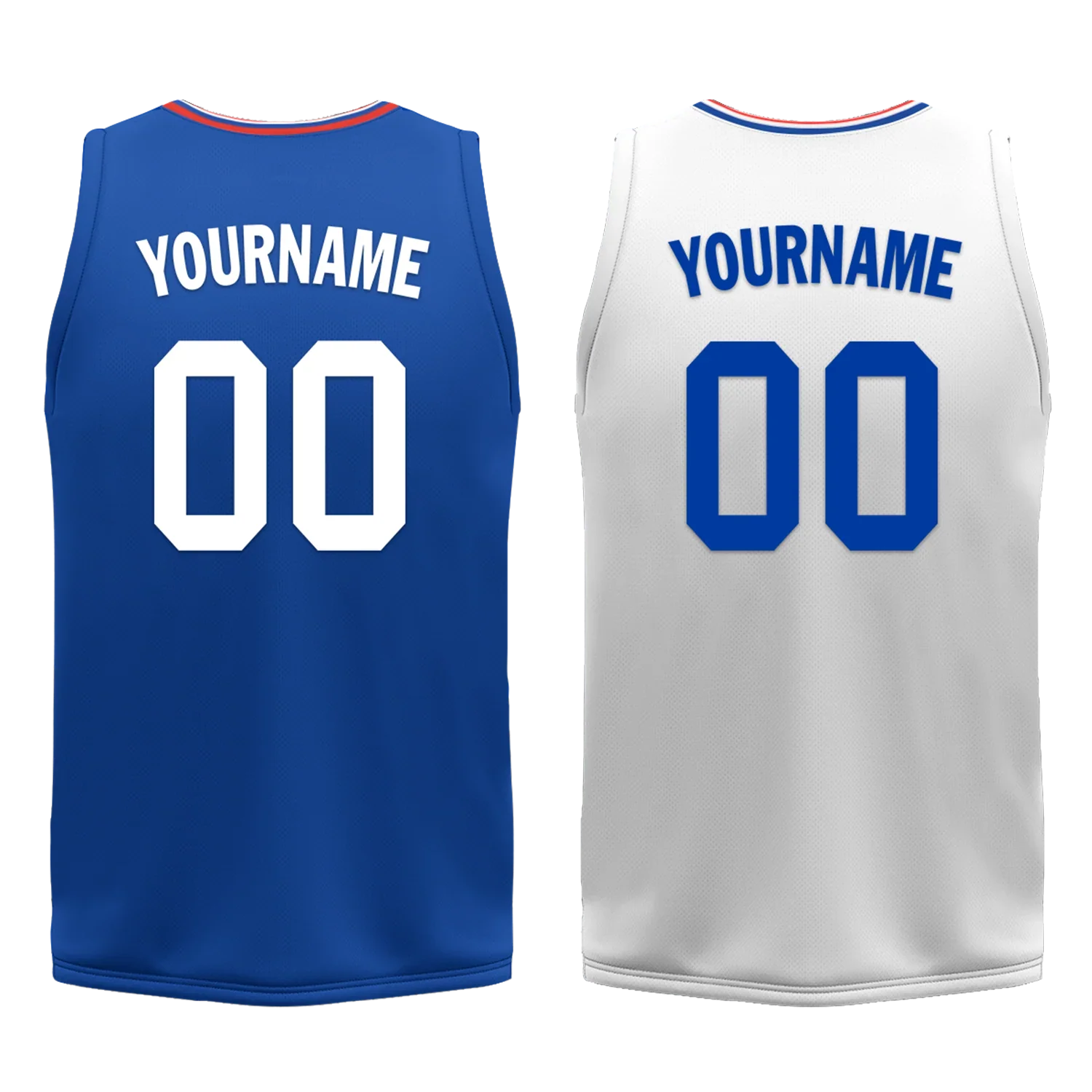 Custom Blue White Classic Style Reversible Basketball Uniform Personalized Ordinary BBJR-D017031 - Coolcustomize