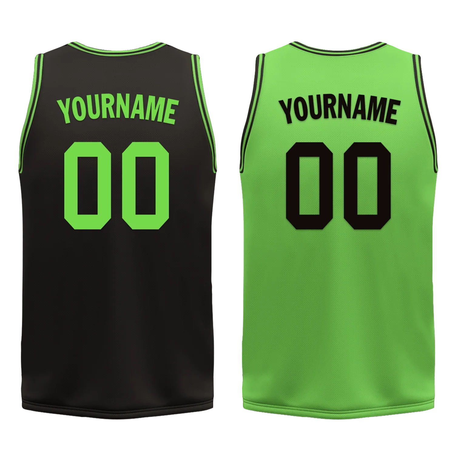 Custom Black Green Classic Style Reversible Basketball Uniform Personalized COOLMAX BBJR-D017049 - Coolcustomize