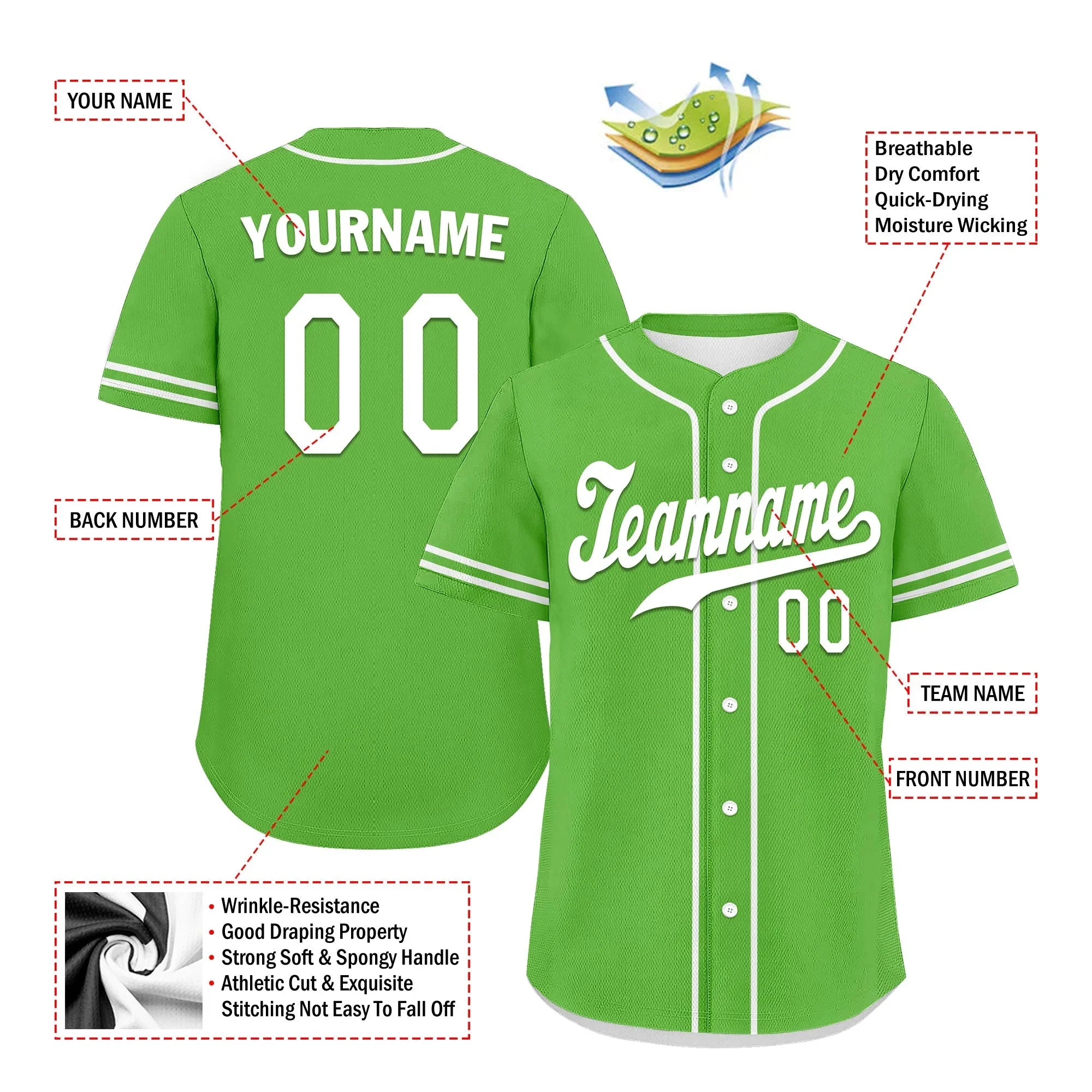 Custom Green Classic Style White Personalized Authentic Baseball Jersey UN002-bd0b00d8-be - Coolcustomize