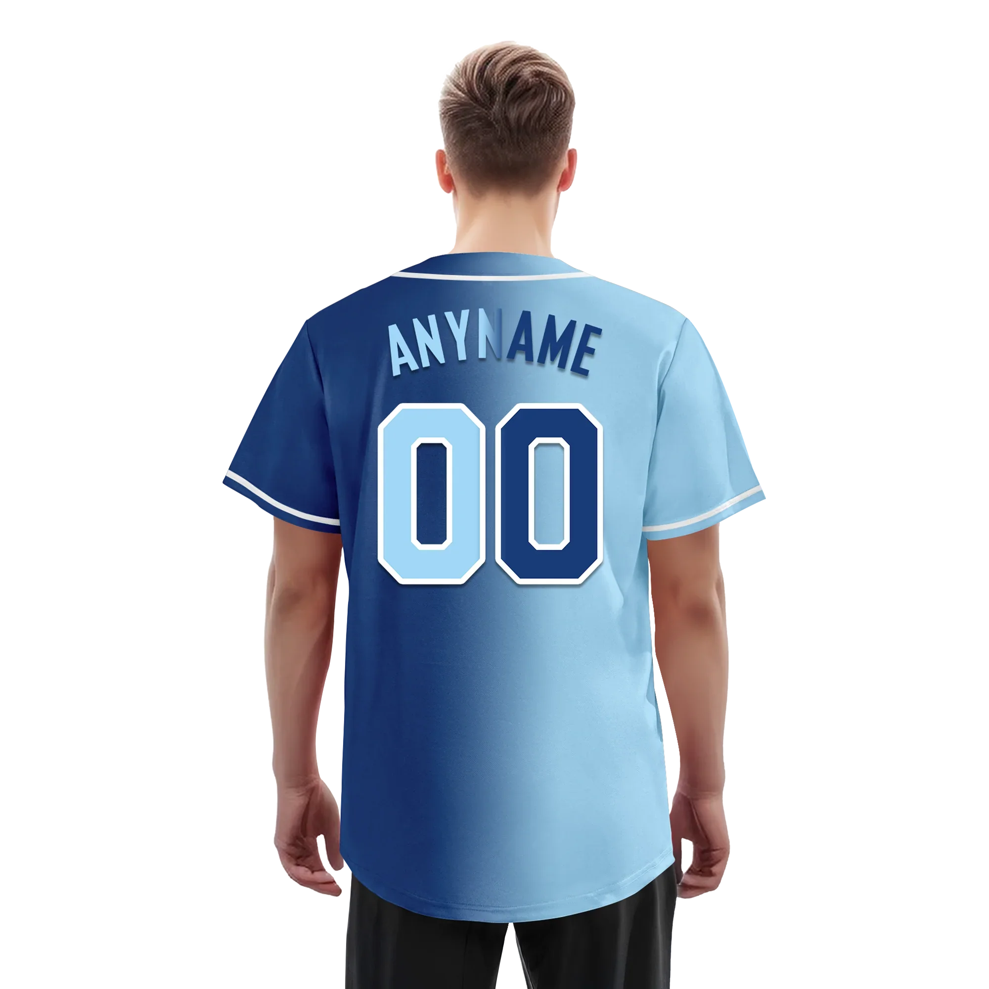 Custom Blue Gradient Fashion Personalized Authentic Baseball Jersey BSBJ01-D0a7078 - Coolcustomize