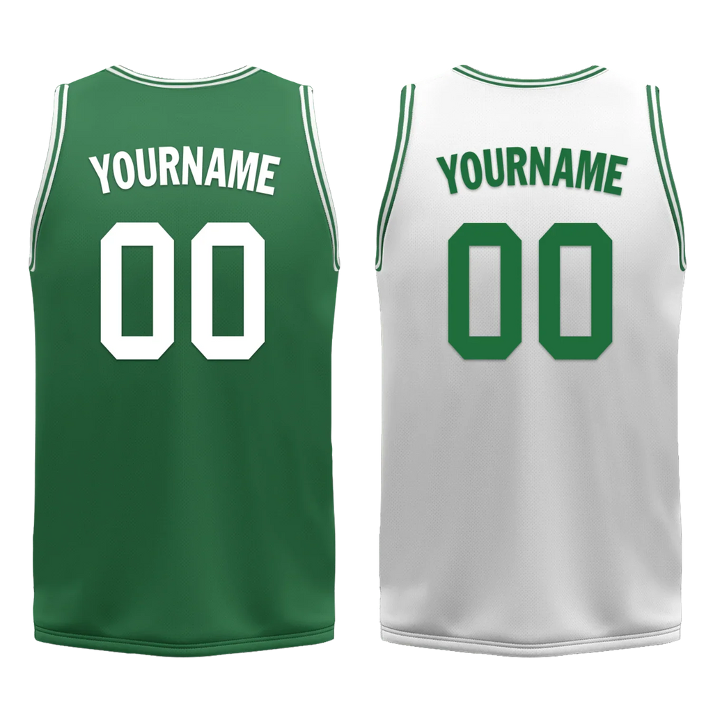 Custom Green White Classic Style Reversible Basketball Uniform Personalized Ordinary BBJR-D017001 - Coolcustomize