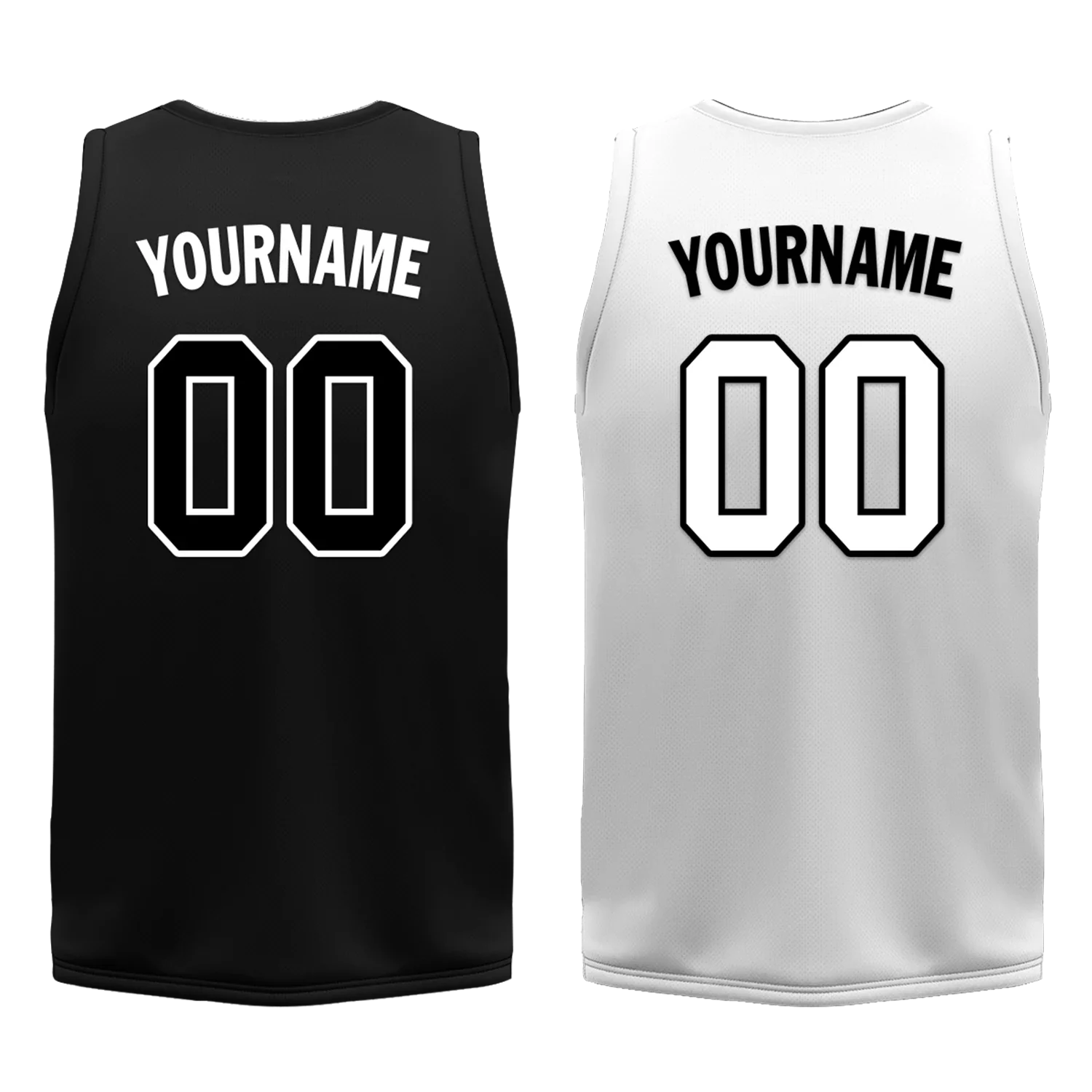 Custom Black White Classic Style Reversible Basketball Uniform Personalized COOLMAX BBJR-D017007 - Coolcustomize