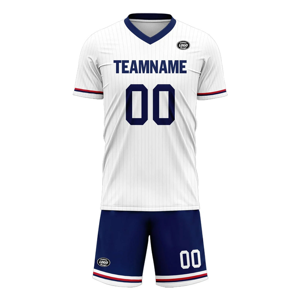 Custom England White Blue Soccer Sets Jersey Personalized SCJ101-D06144 - Coolcustomize