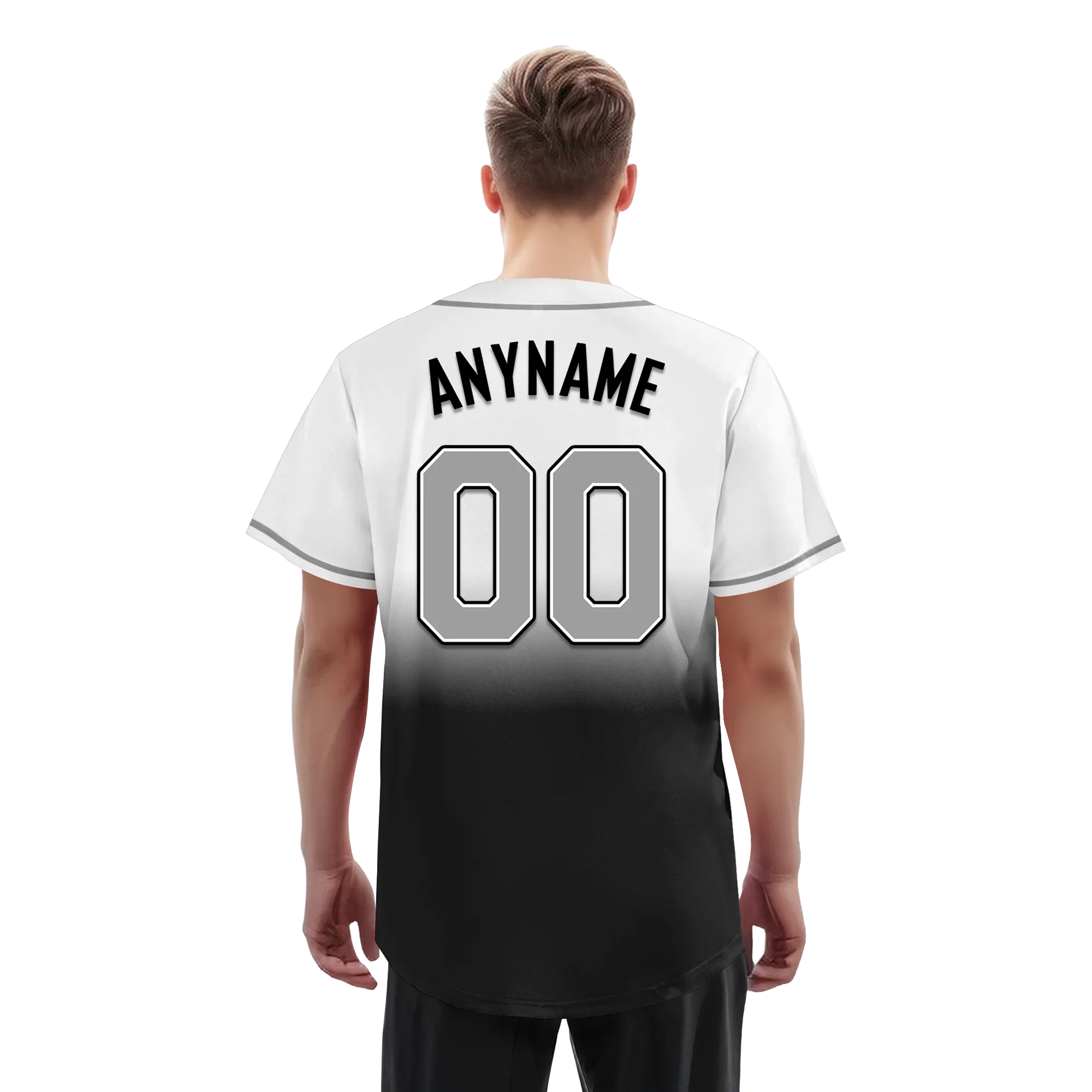 Custom Grey Black Fade Fashion Personalized Authentic Baseball Jersey BSBJ01-D0a70ee - Coolcustomize