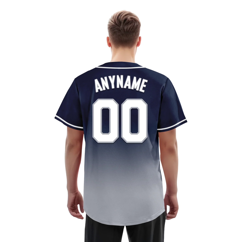 Custom Blue Grey Fade Fashion Personalized Authentic Baseball Jersey BSBJ01-D0a70b8 - Coolcustomize