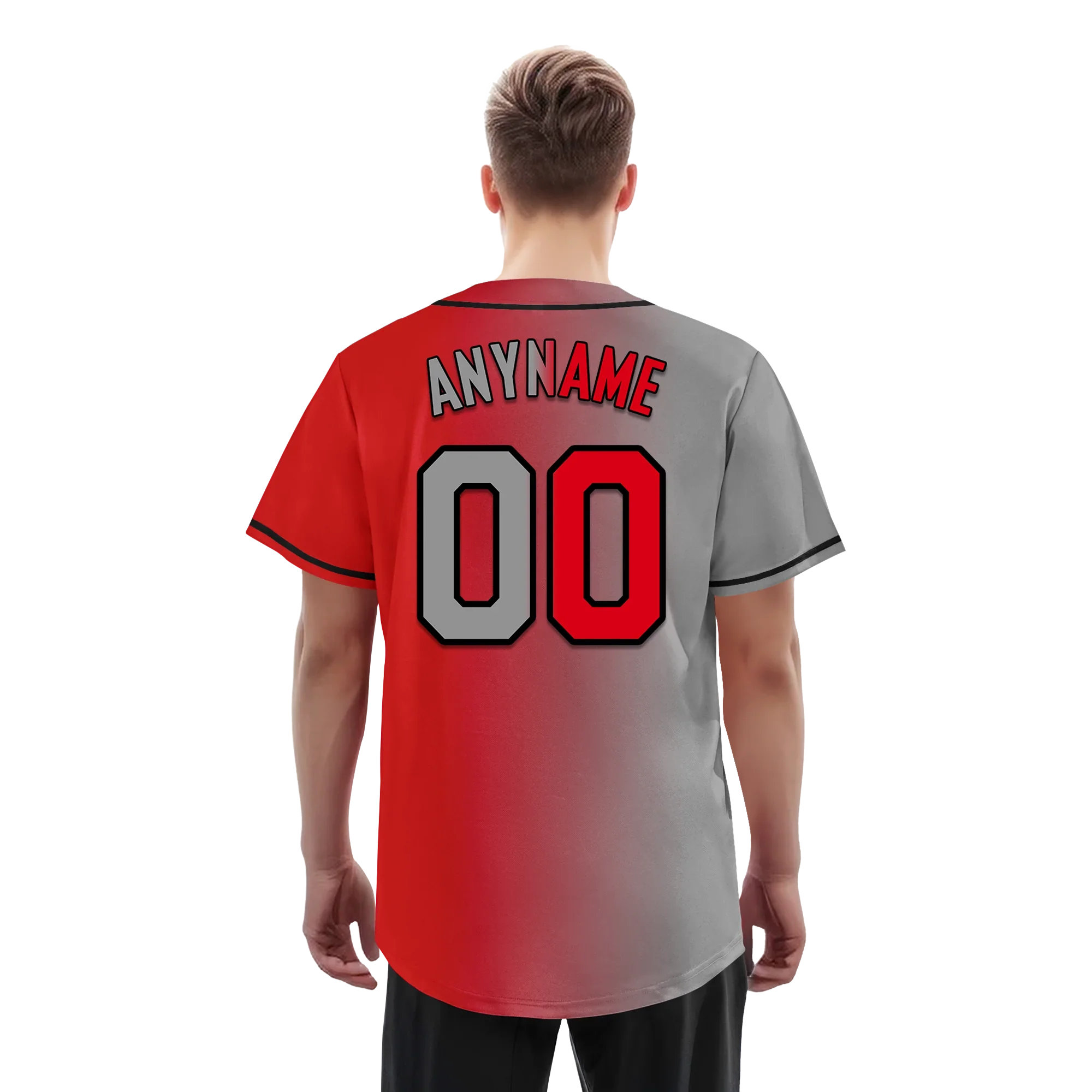 Custom Grey Red Gradient Fashion Personalized Authentic Baseball Jersey BSBJ01-D0a7aad - Coolcustomize