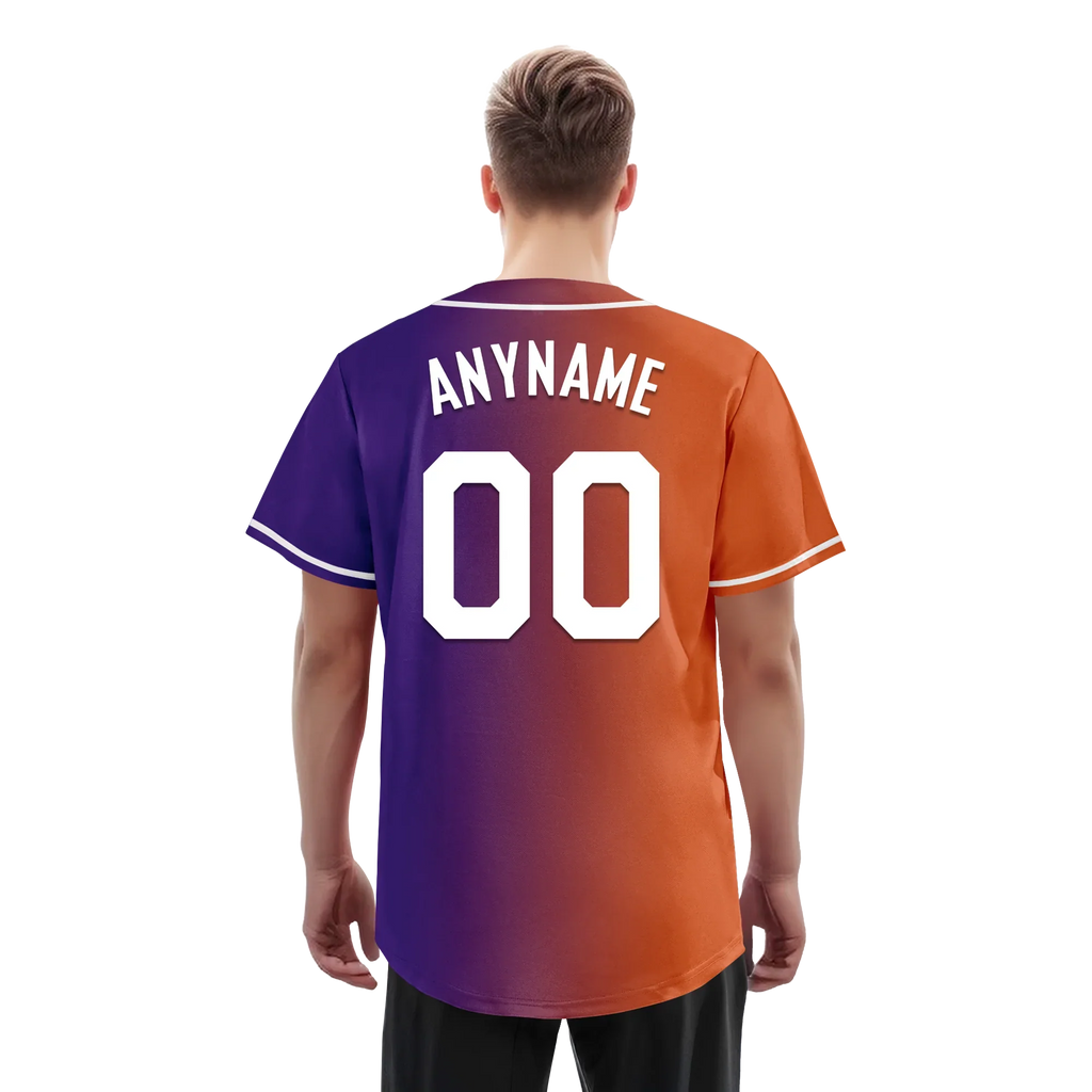 Custom Orange Purple Gradient Fashion Personalized Authentic Baseball Jersey BSBJ01-D0a7a08 - Coolcustomize