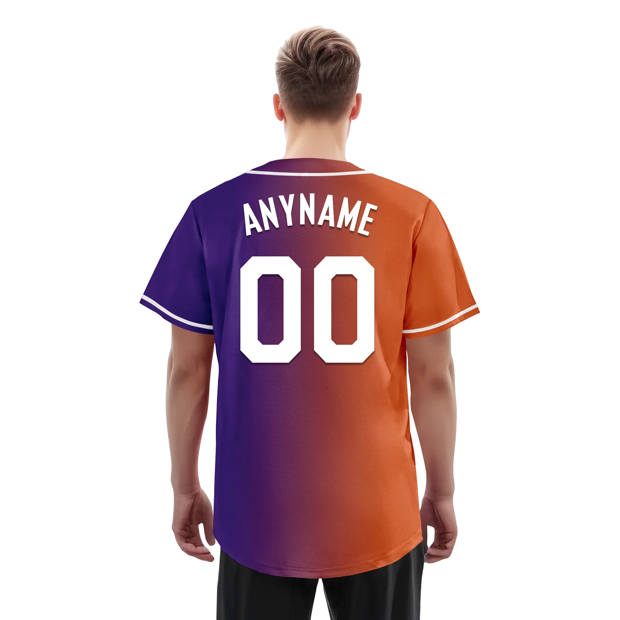 Custom Orange Purple Gradient Fashion Personalized Authentic Baseball Jersey BSBJ01-D0a7a08 - Coolcustomize