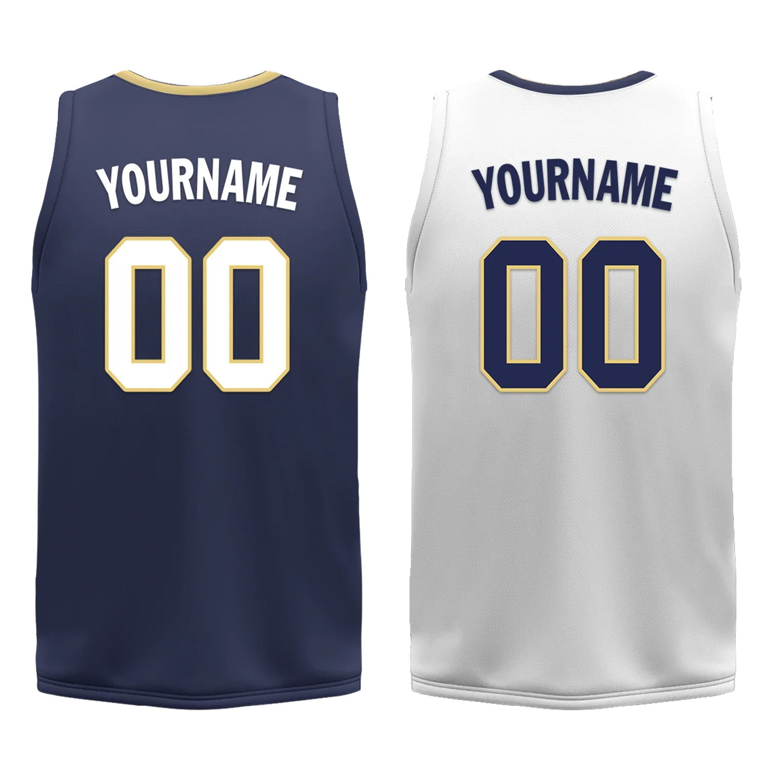 Custom Blue White Classic Style Reversible Basketball Uniform Personalized COOLMAX BBJR-D017050 - Coolcustomize