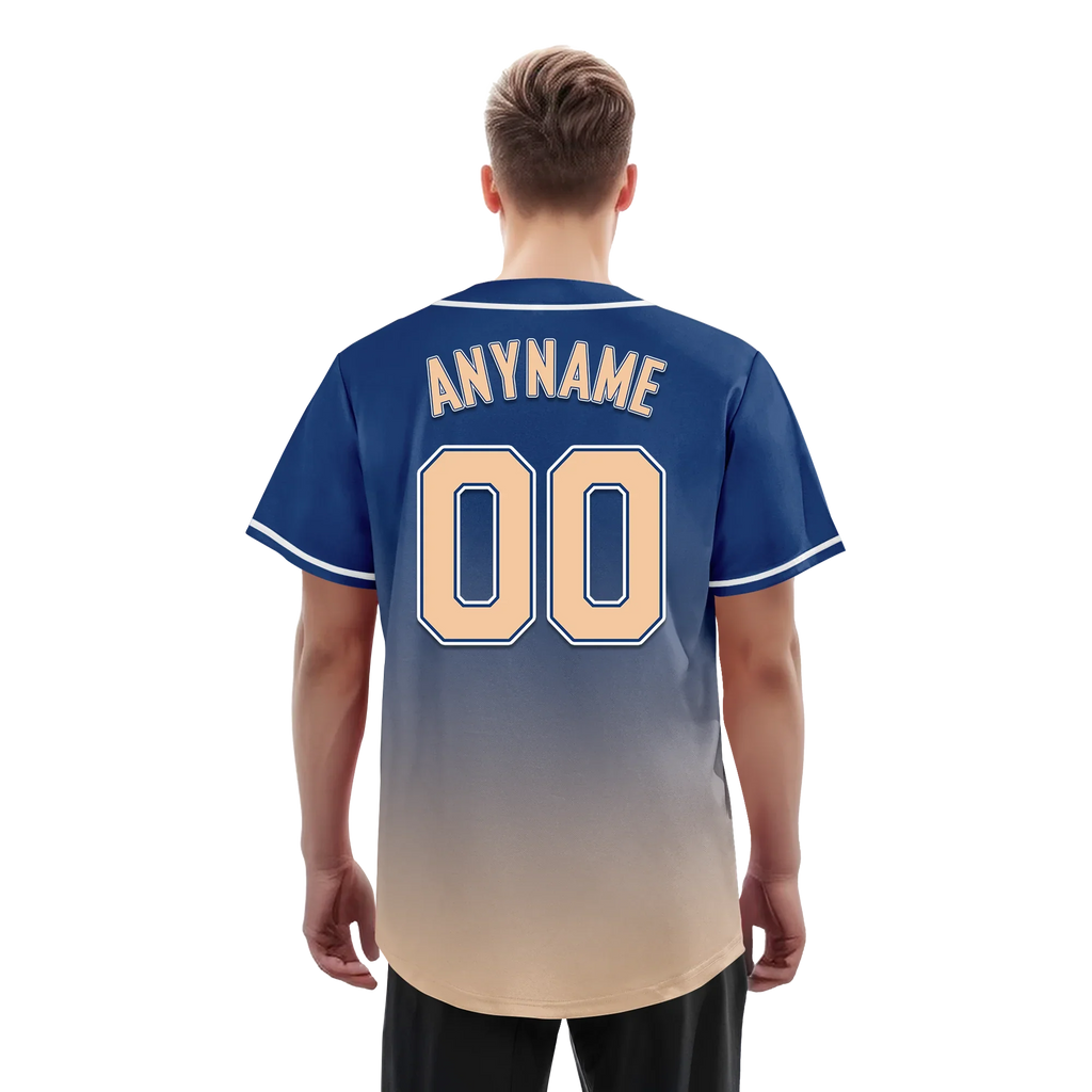 Custom Blue Beige Fade Fashion Personalized Authentic Baseball Jersey BSBJ01-D0a70da - Coolcustomize