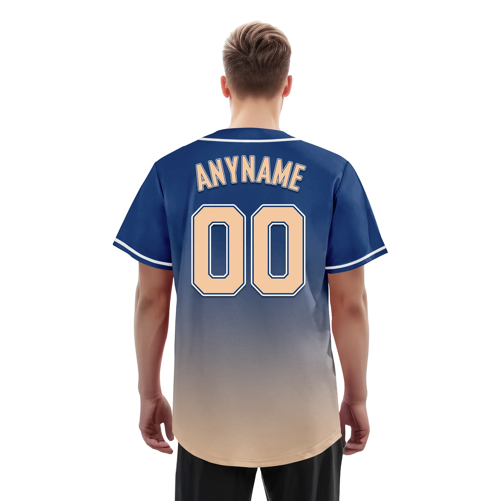 Custom Blue Beige Fade Fashion Personalized Authentic Baseball Jersey BSBJ01-D0a70da - Coolcustomize
