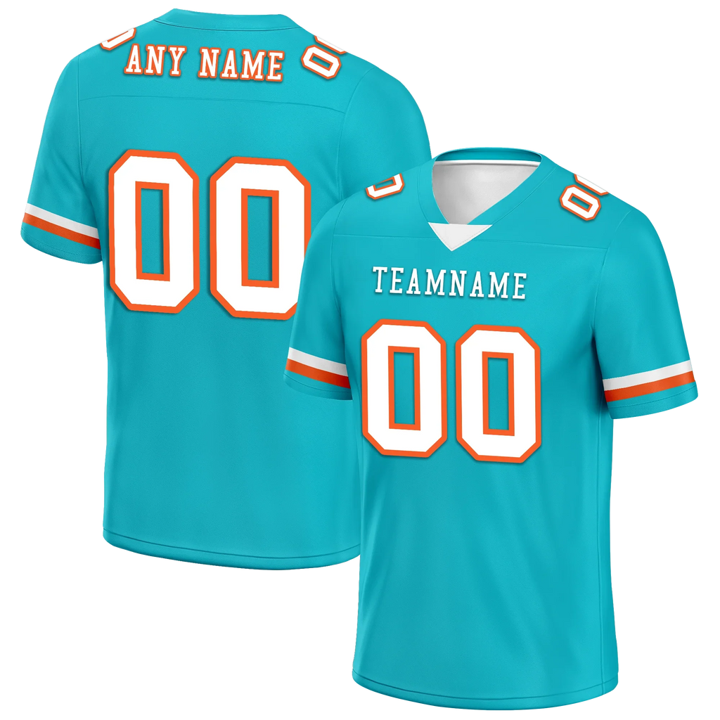 Custom Cyan Classic Style Personalized Authentic Football Jersey FBJ02-bd0a70ba - Coolcustomize