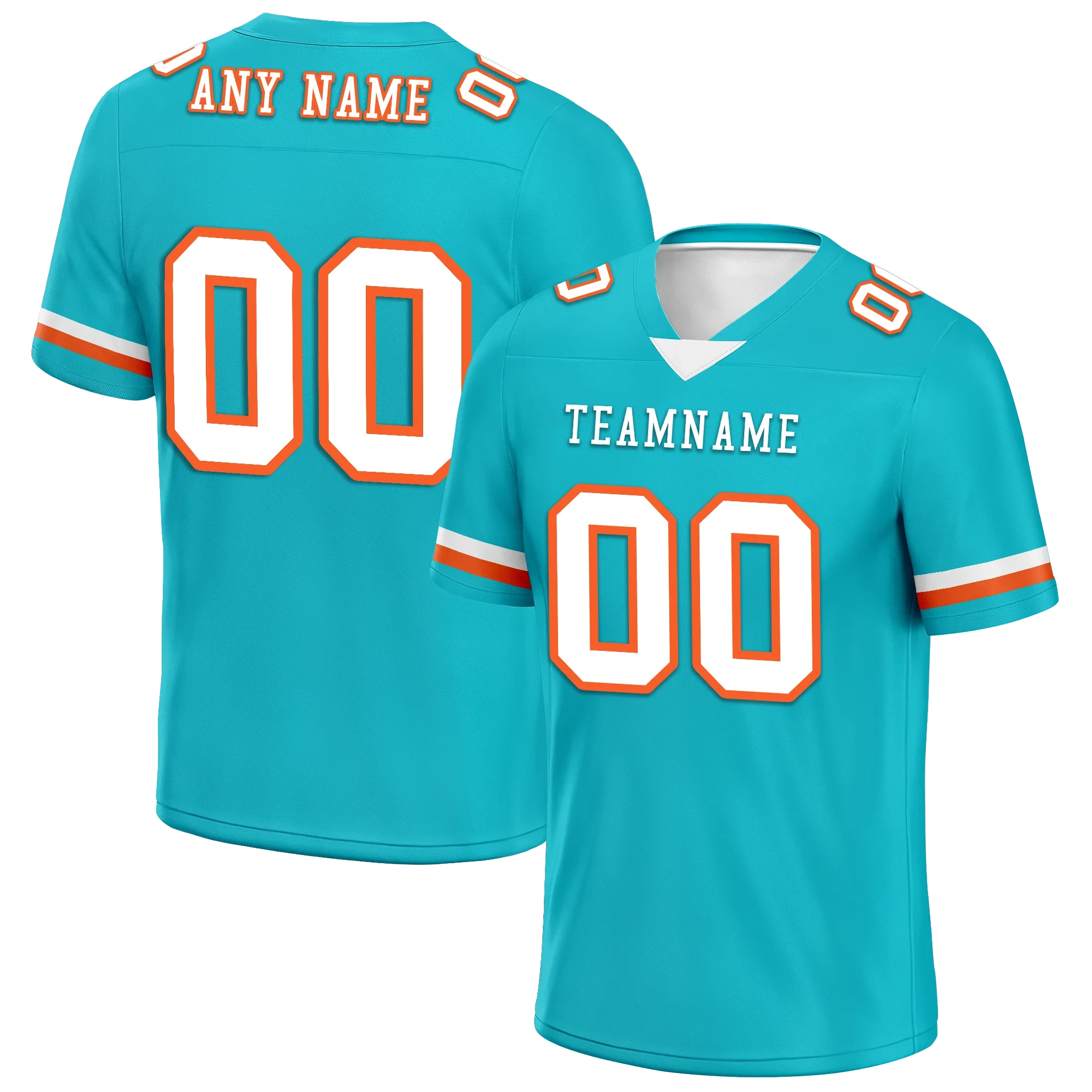Custom Cyan Classic Style Personalized Authentic Football Jersey FBJ02-bd0a70ba - Coolcustomize