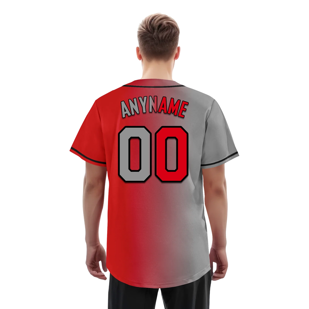Custom Grey Red Gradient Fashion Personalized Authentic Baseball Jersey BSBJ01-D0a7aad - Coolcustomize