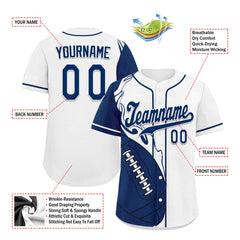 Custom White Blue Classic Style Personalized Authentic Baseball Jersey UN002-D0b0a00-ad