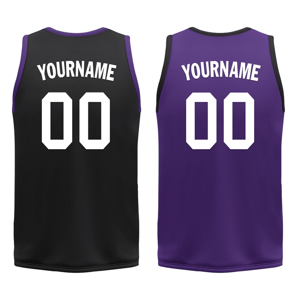 Custom Black Purple Classic Style Reversible Basketball Uniform Personalized Ordinary BBJR-D017035 - Coolcustomize