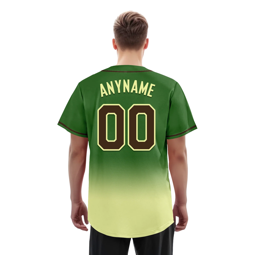 Custom Green Fade Fashion Personalized Authentic Baseball Jersey BSBJ01-D0a70f7 - Coolcustomize
