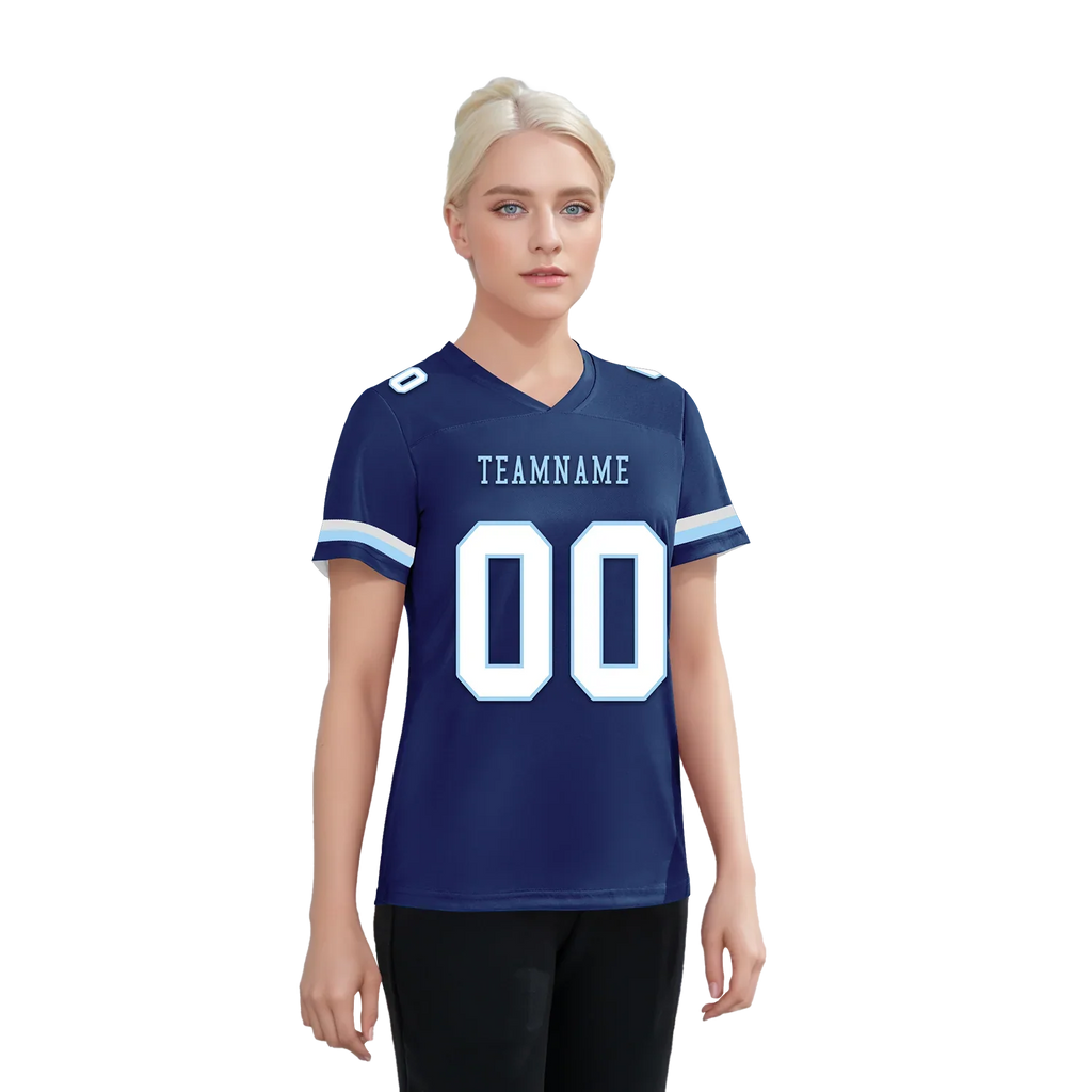 Custom Blue Classic Style Personalized Authentic Football Jersey FBJ02-bd0a70a7 - Coolcustomize