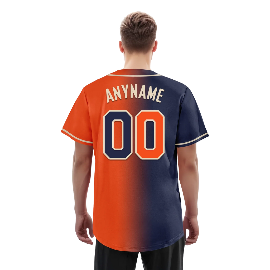 Custom Blue Orange Gradient Fashion Personalized Authentic Baseball Jersey BSBJ01-D0a7089 - Coolcustomize