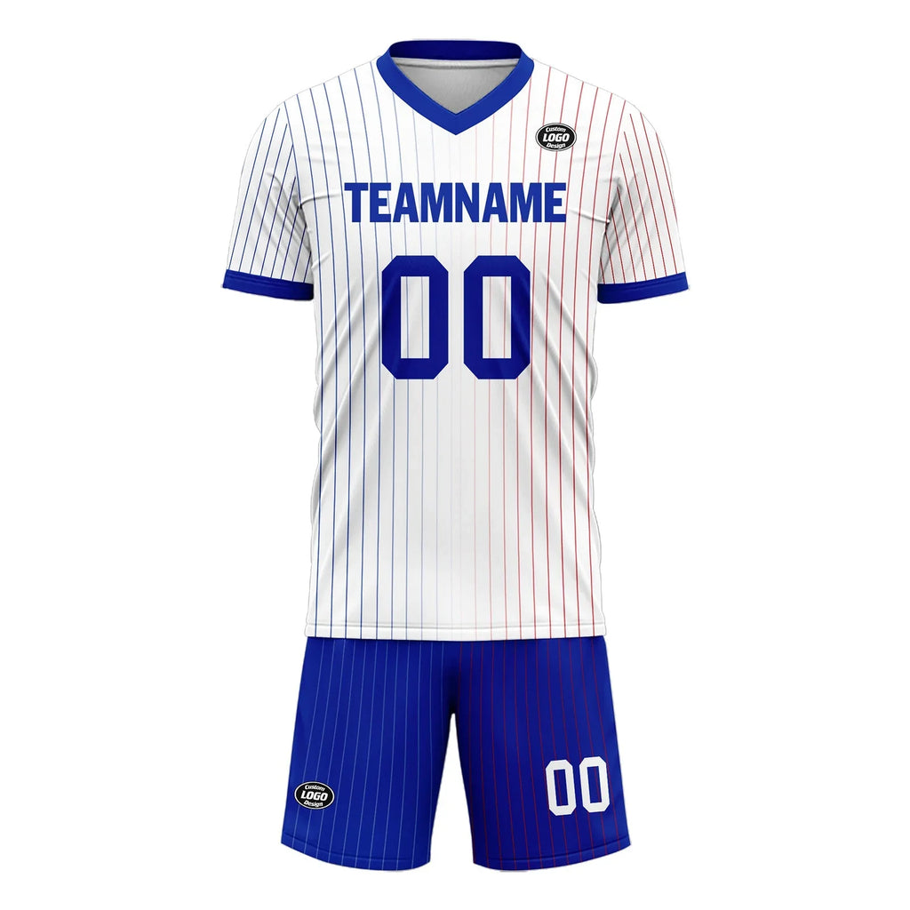 Custom France White Blue Soccer Sets Jersey Personalized SCJ101-D06141 - Coolcustomize