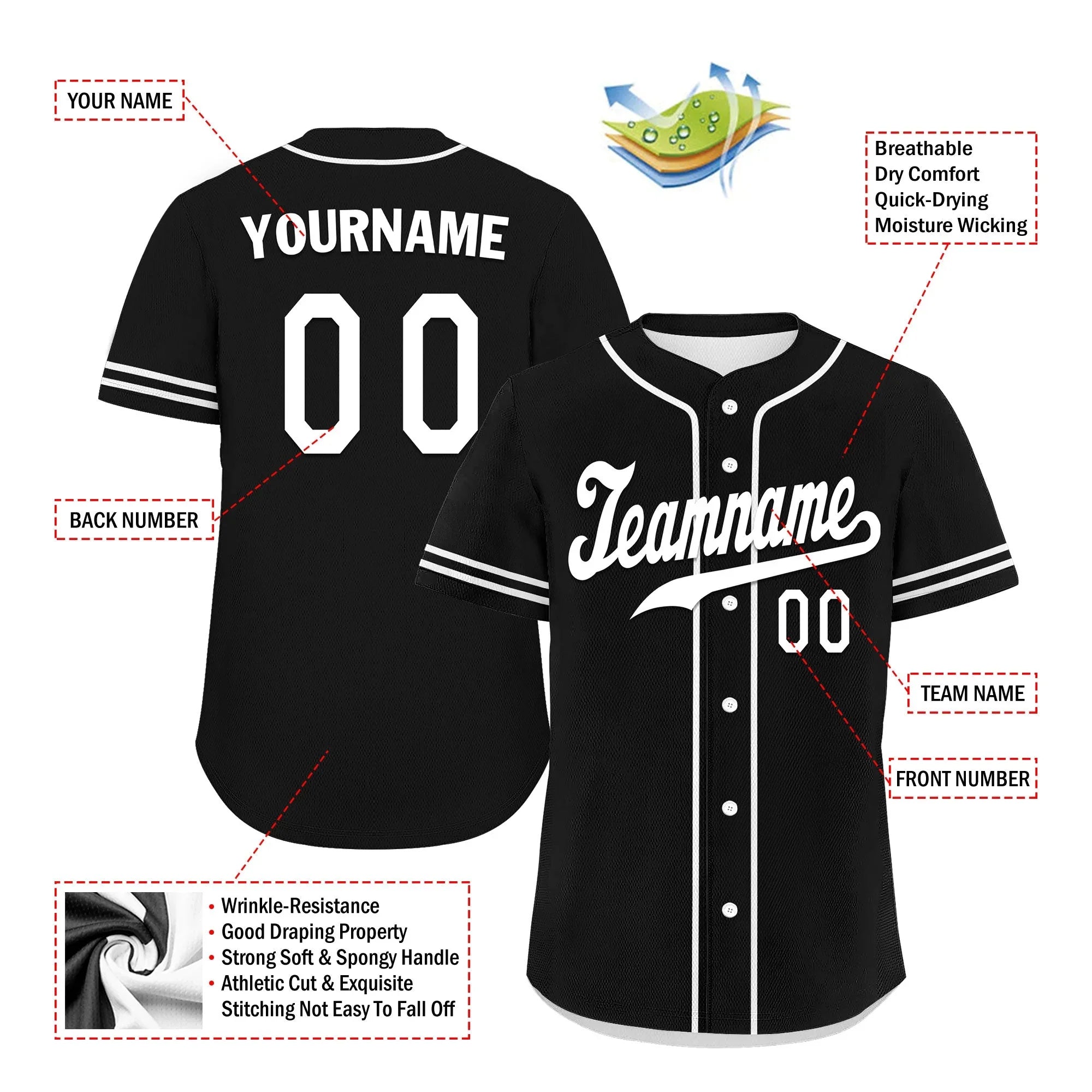Custom Black Classic Style White Personalized Authentic Baseball Jersey UN002-bd0b00d8-ca - Coolcustomize