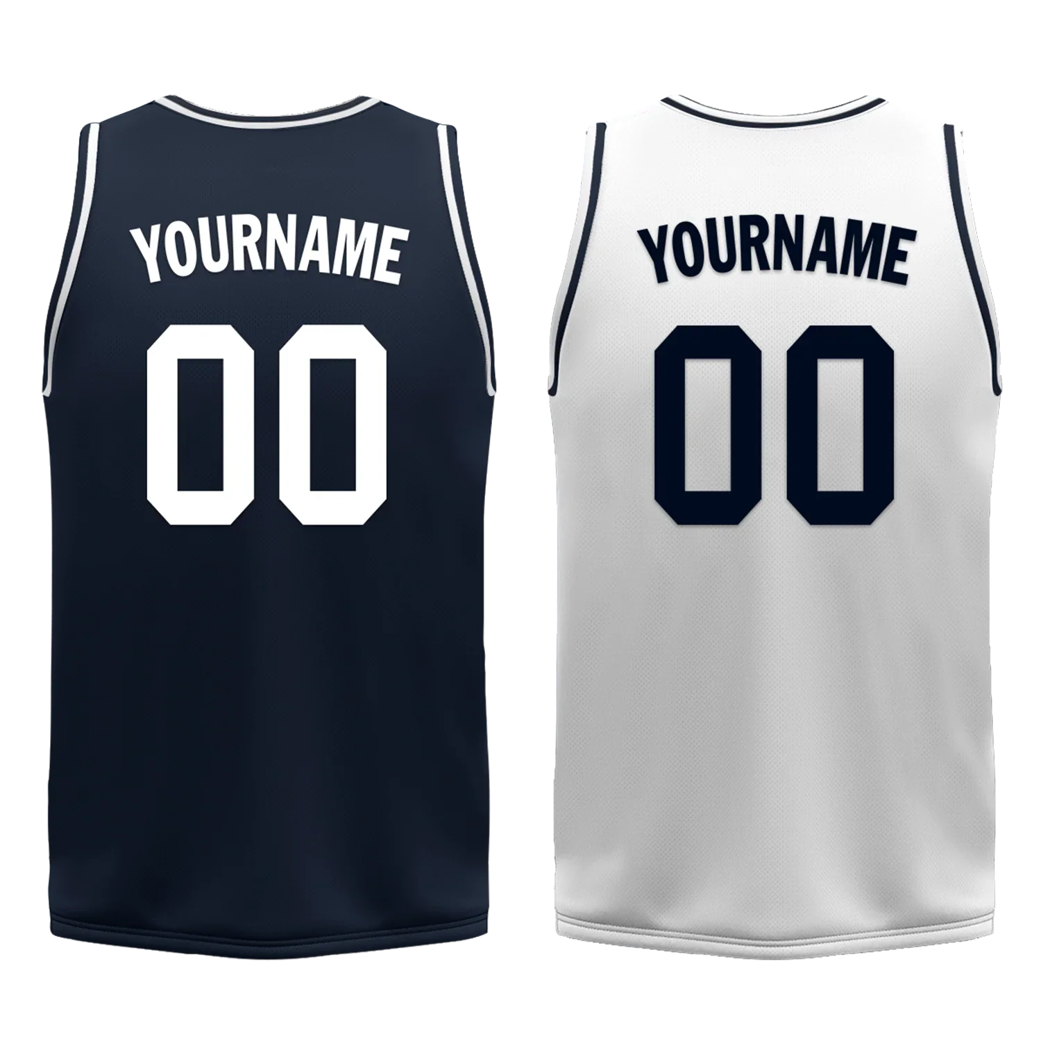 Custom Blue White Classic Style Reversible Basketball Uniform Personalized COOLMAX BBJR-D017056 - Coolcustomize