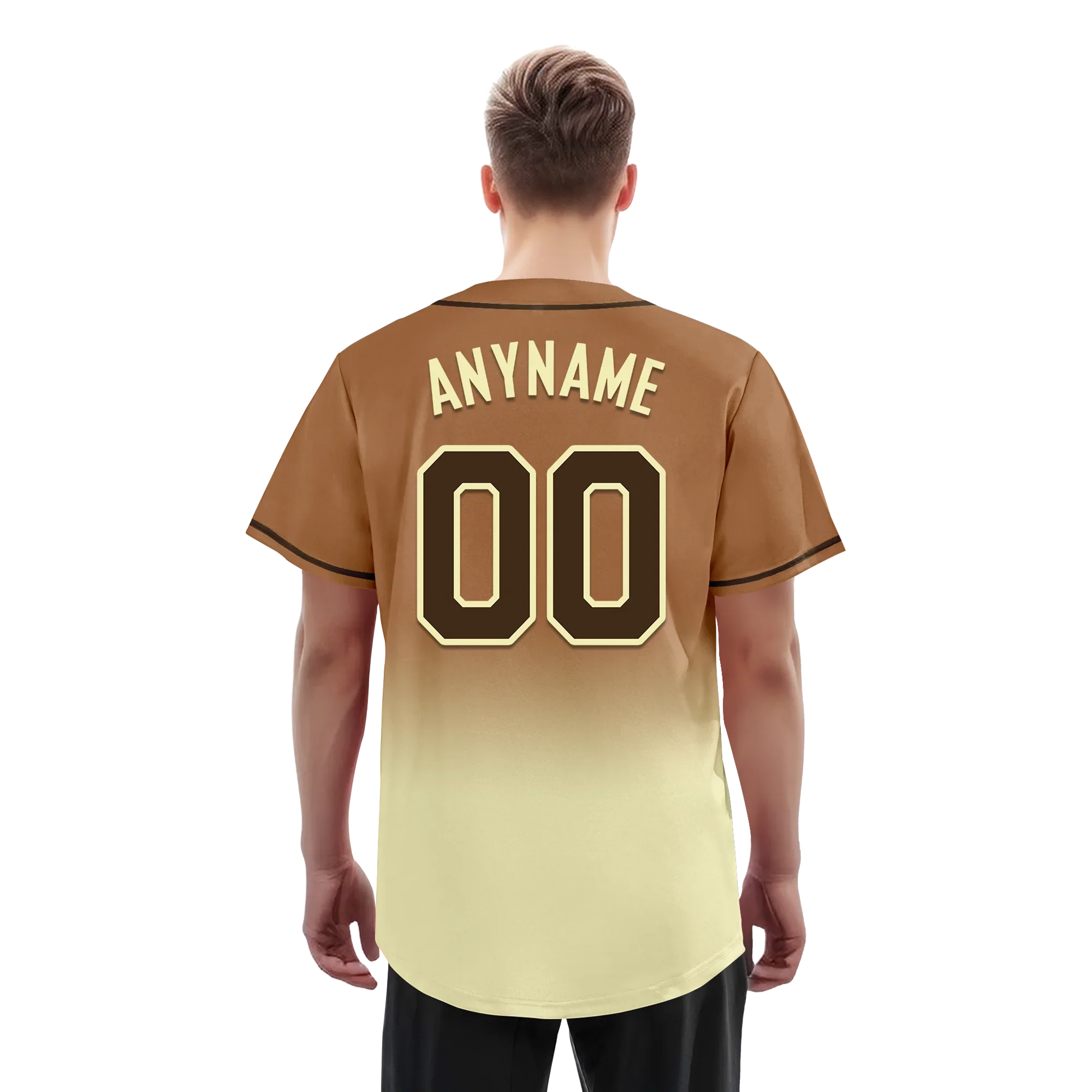 Custom Brown Yellow Fade Fashion Personalized Authentic Baseball Jersey BSBJ01-D0a70ff - Coolcustomize